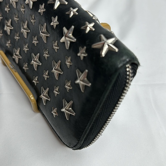 JIMMY CHOO FILIPA Star-embossed Leather Wallet Black Leather Signat… - Picture 13 of 17